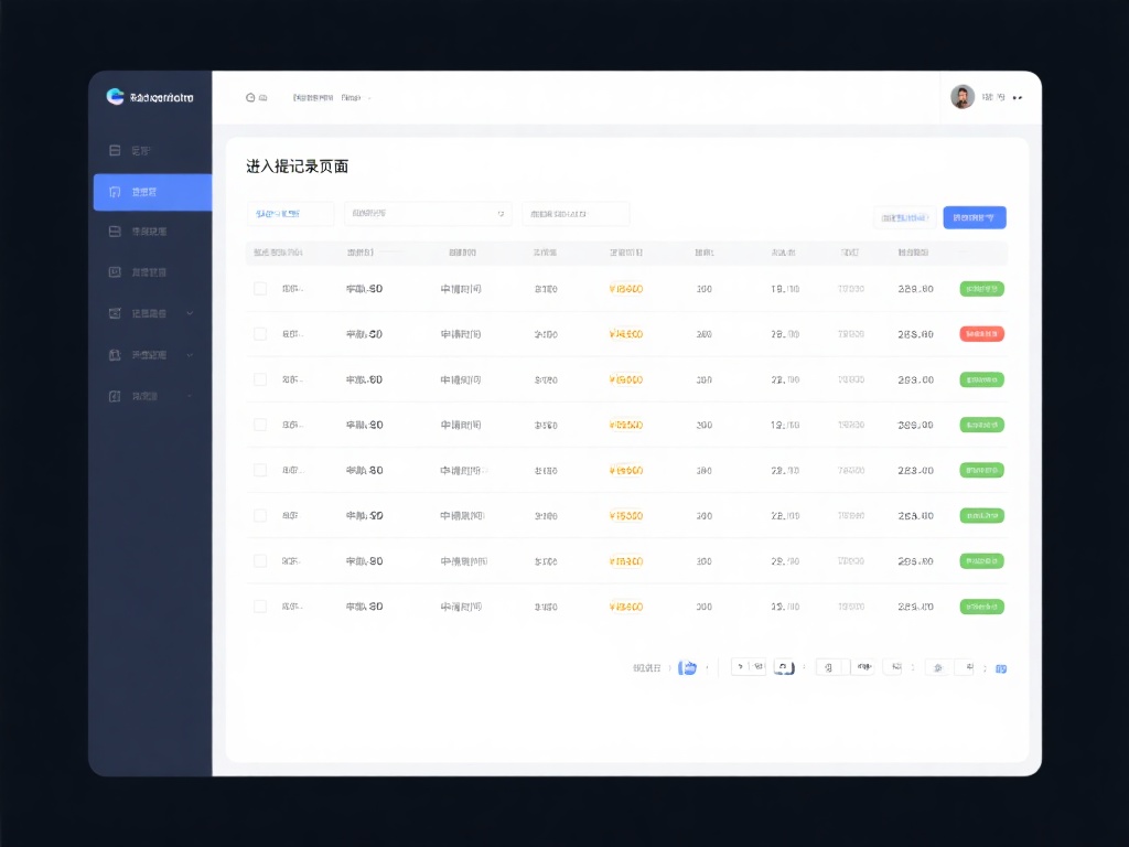 进入提款记录页面后，你可以看到按时间顺序排列的交易
